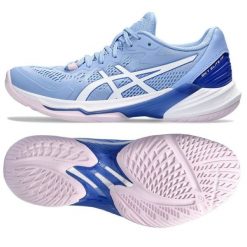 Buty siatkarskie Asics Sky Elite Ff 2 W 1052A053-403 niebieskie. Niebieskie buty treningowe bez wzorów, z gumy, przed kostkę, bez zapięcia, do siatkówki. Za 775.65 zł.
