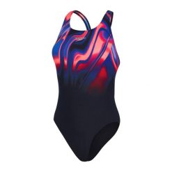 Strój kąpielowy damski Speedo Plmt. Czarne stroje jednoczęściowe Speedo, bez wzorów, z lycry, sportowe. Za 446.56 zł.