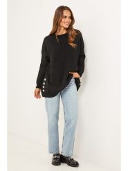 Soft Cashmere Sweter w kolorze czarnym rozmiar: 38/40. Czarne swetry Soft Cashmere, z aplikacjami, z kaszmiru, klasyczne, bez ramiączek. Za 170.07 zł.