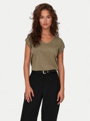 ONLY T-Shirt Silvery 15136069 Zielony Loose Fit. Zielone t-shirty ONLY, s, bez wzorów, z syntetyku, bez kołnierzyka, bez ramiączek. Za 89.99 zł.