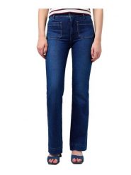Wrangler Jeansy 112351028 Granatowy Flare Fit. Niebieskie jeansy Wrangler, bez wzorów, z bawełny. Za 269.99 zł.