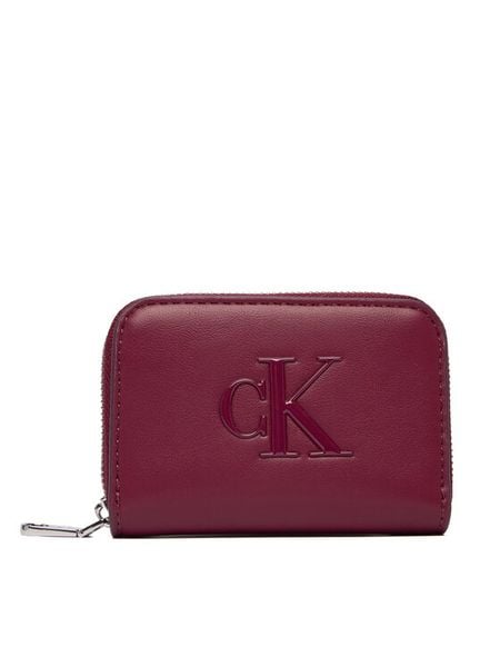 Calvin Klein Portfel Bold Ck Medium Zip Around LV04F1154G Bordowy. Czerwone portfele Calvin Klein, bez wzorów, ze skóry. Za 132.99 zł.
