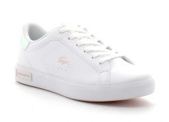 Buty Sportowe Damskie Lacoste Powercourt 124 2 Suj. Białe buty treningowe Lacoste, bez wzorów, z materiału, przed kostkę, bez zapięcia, trekkingowe. Za 308.00 zł.