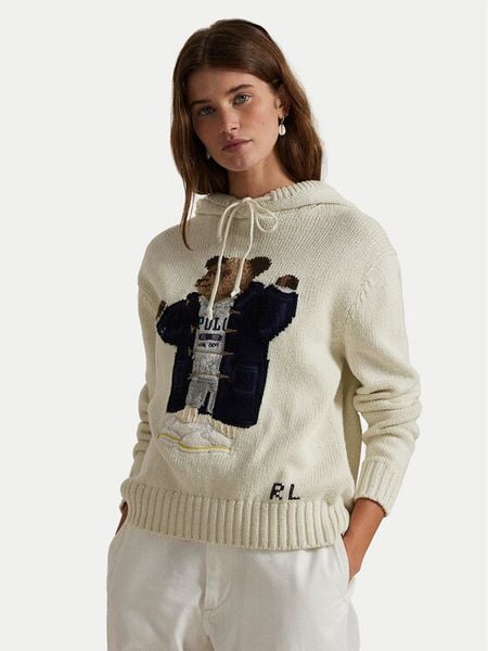 Polo Ralph Lauren Sweter 211972802001 Beżowy Relaxed Fit. Brązowe swetry Polo Ralph Lauren, s, bez wzorów, z bawełny, bez ramiączek. Za 2,249.00 zł.