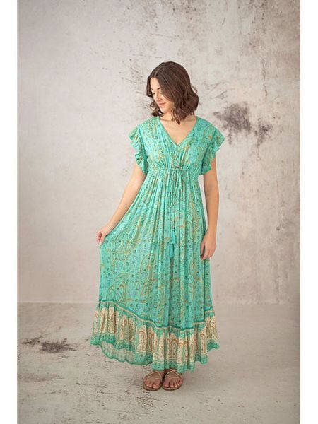 Lula Natura Sukienka w kolorze turkusowym rozmiar: onesize. Niebieskie sukienki Lula Natura, bez wzorów, z wiskozy, bez kołnierzyka, bez ramiączek, maxi. Za 180.49 zł.