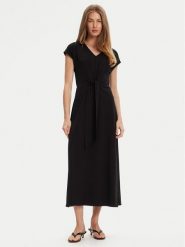 United Colors Of Benetton Sukienka letnia 3FJHDV01T Czarny Regular Fit. Czarne sukienki United Colors Of Benetton, m, bez wzorów, z bawełny, bez kołnierzyka, bez ramiączek. Za 159.99 zł.