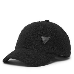 Czapka z daszkiem Guess. Czarne czapki z daszkiem Guess, z aplikacjami. Za 174.99 zł.