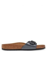 Birkenstock Klapki Madrid BF 1021532 Szary. Szare klapki Birkenstock, bez wzorów, ze skóry, bez obcasa, bez zapięcia. Za 359.99 zł.