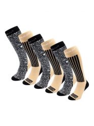 Skarpety narciarskie - Unisex - 6 par - Czarne wielokolorowe. Czarne skarpetki POEDERBAAS, bez wzorów, z elastanu. Za 242.82 zł.
