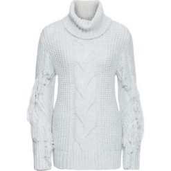 Sweter z golfem i frędzlami bonprix szary. Swetry marki INESIS. Za 59.99 zł.