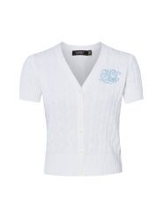 Lauren Ralph Lauren Kardigan Kobiety Bawełna biały, M. Białe swetry Lauren Ralph Lauren, m, bez wzorów, z bawełny, bez ramiączek. Za 769.95 zł.