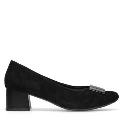 Czółenka Lasocki. Czarne czółenka Lasocki, bez wzorów, bez obcasa, bez zapięcia. Za 219.99 zł.