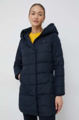 Tommy Hilfiger kurtka puchowa damska kolor granatowy zimowa. Niebieskie kurtki Tommy Hilfiger, na zimę, m, bez wzorów, z materiału, z kapturem. W wyprzedaży za 1,149.90 zł.