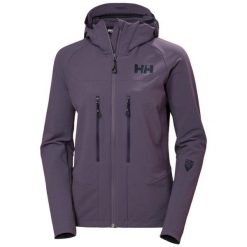 Damska kurtka narciarska Helly Hansen Odin Pro Shield. Fioletowe kurtki narciarskie Helly Hansen, bez wzorów, bez kaptura, narciarskie. Za 937.00 zł.
