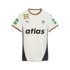 Damska koszulka domowa niemieckiej reprezentacji w piłce ręcznej PUMA. Białe t-shirty sportowe Puma, bez wzorów, bez ramiączek, do piłki ręcznej. Za 329.00 zł.