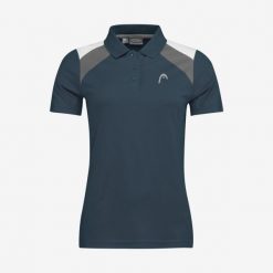 Koszulka polo damska CLUB 22 Tech. Niebieskie t-shirty sportowe Head, l, bez wzorów, z poliesteru, bez ramiączek, tenisowe. Za 176.00 zł.