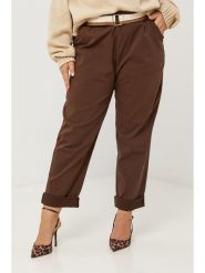 Curvy Lady Spodnie w kolorze brązowym rozmiar: 44/46. Brązowe spodnie materiałowe Curvy Lady, bez wzorów, z bawełny, klasyczne, z standardowym stanem. Za 100.99 zł.
