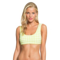 Góra od bikini Roxy Beautiful Sun. Żółte bikini Roxy, bez wzorów, z elastanu, sportowe. Za 114.00 zł.