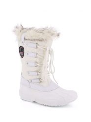 Kimberfeel Kozaki zimowe "Elsa" w kolorze białym rozmiar: 36. Białe kozaki Kimberfeel, na zimę, bez wzorów, z materiału, eleganckie, bez obcasa, bez zapięcia. Za 168.85 zł.