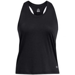 Tank top do biegania damski Under Armour Launch Singlet. Czarne topy Under Armour, l, bez wzorów, sportowe, bez kołnierzyka, bez ramiączek. Za 89.99 zł.