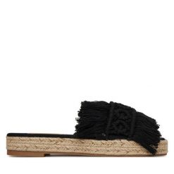 Espadryle DeeZee. Czarne espadryle DeeZee, bez wzorów, bez obcasa. Za 129.99 zł.