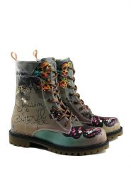 Goby Botki w kolorze brązowo-zielonym rozmiar: 42. Brązowe botki Goby, bez wzorów, z materiału, z okrągłym noskiem, bez obcasa, bez zapięcia. Za 260.99 zł.