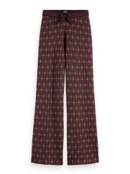 Scotch & Soda Spodnie w kolorze bordowym rozmiar: L. Czerwone spodnie materiałowe Scotch & Soda, bez wzorów, z materiału, z podwyższonym stanem. Za 285.49 zł.