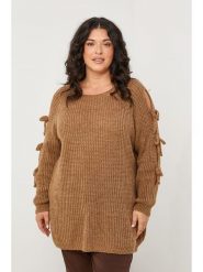 Curvy Lady Sweter w kolorze jasnobrązowym rozmiar: 44/46. Brązowe swetry Curvy Lady, bez wzorów, klasyczne, bez ramiączek. Za 139.54 zł.
