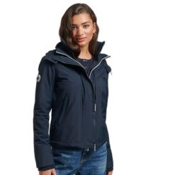 Kurtka damska Superdry Pop Zip Arctic SD-Windcheater. Niebieskie kurtki Superdry, bez wzorów, bez kaptura. Za 415.20 zł.