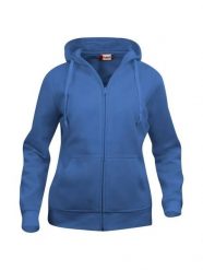 Clique Basic Hoody Full Zip Women - damska bluza z kapturem i zamkiem – royal. Niebieskie bluzy CLIQUE, xs, bez wzorów, z bawełny, bez ramiączek, z kapturem. Za 187.61 zł.