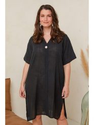 Curvy Lady Sukienka w kolorze czarnym rozmiar: 44/46. Czarne sukienki Curvy Lady, bez wzorów, klasyczne, bez kołnierzyka, bez ramiączek, midi. Za 88.23 zł.