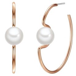 Lulu & Jane Stop metali Sztuczna perła Kolczyki koła 1 ct Damski. Białe kolczyki Lulu & Jane, z perłą, pozłacane. Za 359.99 zł.
