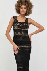 Twinset sukienka kolor czarny maxi prosta. Czarne sukienki Twinset, na co dzień, l, bez wzorów, bez kołnierzyka, bez ramiączek, maxi, proste. Za 1,259.90 zł.