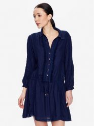 Melissa Odabash Sukienka koszulowa Scarlett HS Granatowy Regular Fit. Niebieskie sukienki Melissa Odabash, xs, bez wzorów, z wiskozy, bez kołnierzyka, bez ramiączek, koszulowe. Za 739.99 zł.