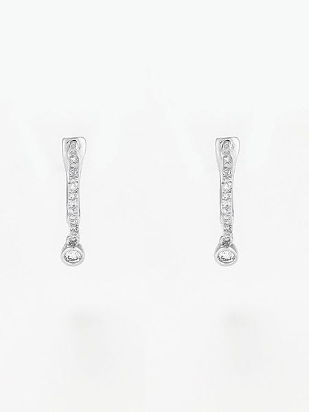 DIAMANTA Złote kolczyki-kreole "Créoles Charms" z diamentami rozmiar: onesize. Szare kolczyki DIAMANTA, z diamentem, złote. Za 1,187.99 zł.