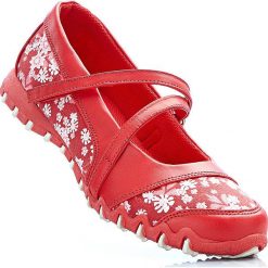 Baleriny bonprix czerwony w kwiaty. Baleriny marki bonprix. Za 59.99 zł.