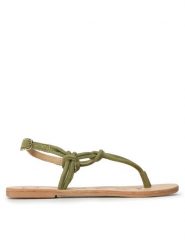 Manebi Sandały Suede Leather Sandals V 2.0 Y0 Khaki. Brązowe sandały Manebi, bez wzorów, ze skóry, bez obcasa, na płaskiej podeszwie, bez zapięcia. Za 369.99 zł.