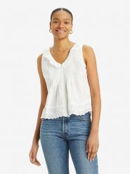 Levi's Top w kolorze białym rozmiar: XS. Białe topy Levi's, s, bez wzorów, z bawełny, bez kołnierzyka, bez ramiączek. Za 105.63 zł.