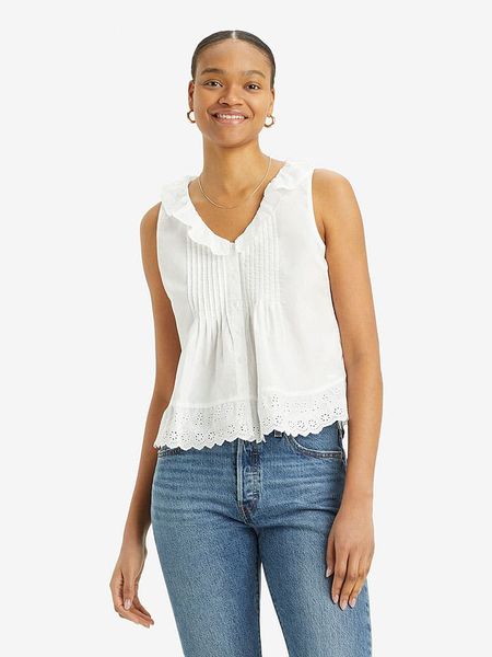 Levi's Top w kolorze białym rozmiar: XS. Białe topy Levi's, s, bez wzorów, z bawełny, bez kołnierzyka, bez ramiączek. Za 100.99 zł.