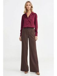 Nife Spodnie w kolorze brązowym rozmiar: 38. Brązowe spodnie materiałowe Nife, bez wzorów, z materiału, z podwyższonym stanem. Za 187.07 zł.