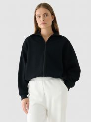 4F Bluza crop top rozpinana bez kaptura damska - czarna XL. Czarne bluzy bez kaptura 4f, xl, bez wzorów, z bawełny, bez kaptura. W wyprzedaży za 79.99 zł.