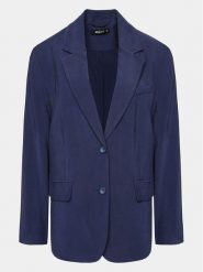 Gina Tricot Marynarka 20501 Granatowy Regular Fit. Niebieskie marynarki i żakiety Gina Tricot, bez wzorów, z wiskozy, bez ramiączek. Za 189.99 zł.
