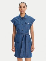 Liu Jo Sukienka jeansowa WA5509 D4695 Niebieski Regular Fit. Niebieskie sukienki Liu Jo, bez wzorów, z jeansu, bez kołnierzyka, bez ramiączek. Za 789.99 zł.