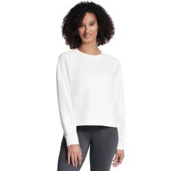 Bluza dresowa sportowa damska Skechluxe Elevate Crewneck. Białe bluzy bez kaptura Skechers, bez wzorów, z dresówki, bez kaptura. Za 229.99 zł.