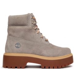 Trzewiki Timberland. Szare botki Timberland, bez wzorów, street, bez obcasa, na płaskiej podeszwie, bez zapięcia. Za 819.99 zł.