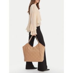 Torebka Badura. Brązowe shopper bag Badura, bez wzorów, bez dodatków. Za 299.99 zł.