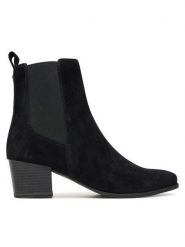 Caprice Botki 9-25304-45 Czarny. Czarne botki Caprice, bez wzorów, ze skóry, bez obcasa, na słupku, bez zapięcia. Za 489.99 zł.