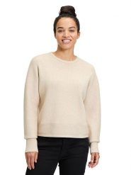 BETTY & CO Sweter w kolorze kremowym rozmiar: 42. Brązowe swetry Betty & Co, bez wzorów, prążkowane, bez ramiączek. Za 96.60 zł.