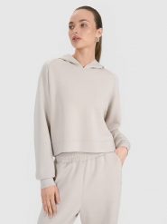 4F Bluza w kolorze szarobrązowym rozmiar: L. Szare bluzy 4f, l, bez wzorów, bez ramiączek, z kapturem. Za 79.99 zł.