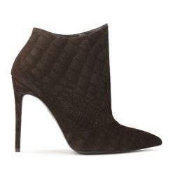 Botki Kazar. Brązowe botki Kazar, bez wzorów, bez obcasa, na szpilce, bez zapięcia. Za 479.00 zł.
